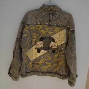 Aphrodisiac Women's Car Themed Jeans Jacket Size M Grey